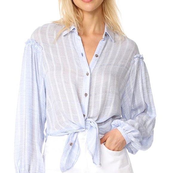 Free People Light Blue Blouse - Picture 12 of 12